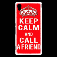 Coque Sony Xperia M4 Aqua Keep Calm Call friend Rouge