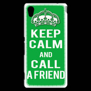 Coque Sony Xperia M4 Aqua Keep Calm Call friend Vert