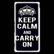 Coque Sony Xperia M4 Aqua Keep Calm Carry on Noir
