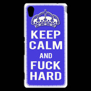 Coque Sony Xperia M4 Aqua Keep Calm Fuck hard bleu