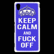 Coque Sony Xperia M4 Aqua Keep Calm Fuck off bleu