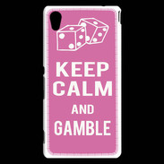 Coque Sony Xperia M4 Aqua Keep Calm Gamble Rose