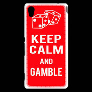Coque Sony Xperia M4 Aqua Keep Calm Gamble Rouge