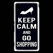 Coque Sony Xperia M4 Aqua Keep Calm Go Shopping Noir