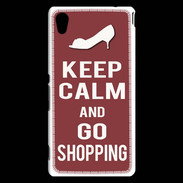 Coque Sony Xperia M4 Aqua Keep Calm Go Shopping Brique