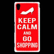 Coque Sony Xperia M4 Aqua Keep Calm Go Shopping Rouge