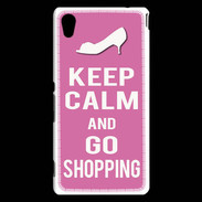 Coque Sony Xperia M4 Aqua Keep Calm Go Shopping Rose