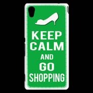 Coque Sony Xperia M4 Aqua Keep Calm Go Shopping Vert