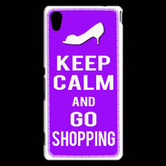 Coque Sony Xperia M4 Aqua Keep Calm Go Shopping Violet