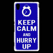 Coque Sony Xperia M4 Aqua Keep Calm Hurry up Bleu