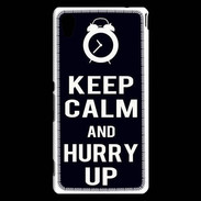 Coque Sony Xperia M4 Aqua Keep Calm Hurry up Noir