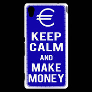 Coque Sony Xperia M4 Aqua Keep Calm Make money Bleu