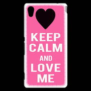 Coque Sony Xperia M4 Aqua Keep Calm Love me Rose