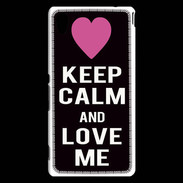 Coque Sony Xperia M4 Aqua Keep Calm Love Noir