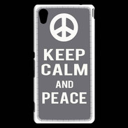 Coque Sony Xperia M4 Aqua Keep Calm Peace Gris