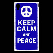 Coque Sony Xperia M4 Aqua Keep Calm Peace Bleu