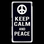 Coque Sony Xperia M4 Aqua Keep Calm Peace Noir