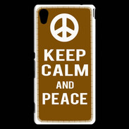 Coque Sony Xperia M4 Aqua Keep Calm Peace Marron