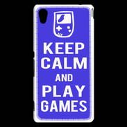 Coque Sony Xperia M4 Aqua Keep Calm Play games Bleu