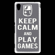 Coque Sony Xperia M4 Aqua Keep Calm Play games Gris