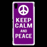 Coque Sony Xperia M4 Aqua Keep Calm Peace Violet