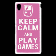 Coque Sony Xperia M4 Aqua Keep Calm Play games Rose