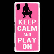 Coque Sony Xperia M4 Aqua Keep Calm Play on Rose