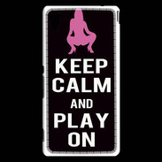 Coque Sony Xperia M4 Aqua Keep Calm Play on Noir