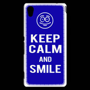 Coque Sony Xperia M4 Aqua Keep Calm Smile Bleu