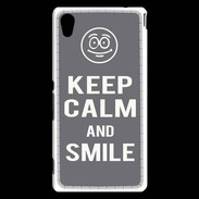 Coque Sony Xperia M4 Aqua Keep Calm Smile Gris