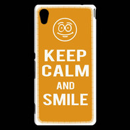 Coque Sony Xperia M4 Aqua Keep Calm Smile Orange
