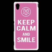 Coque Sony Xperia M4 Aqua Keep Calm Smile Rose
