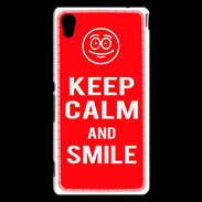 Coque Sony Xperia M4 Aqua Keep Calm Smile Rouge