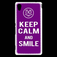 Coque Sony Xperia M4 Aqua Keep Calm Smile Violet