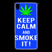Coque Sony Xperia M4 Aqua Keep Calm Smoke it Bleu