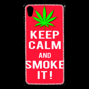 Coque Sony Xperia M4 Aqua Keep Calm Smoke Rouge