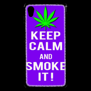 Coque Sony Xperia M4 Aqua Keep Calm Smoke it Violet