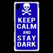 Coque Sony Xperia M4 Aqua Keep Calm Stay dark Bleu