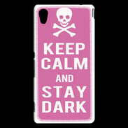 Coque Sony Xperia M4 Aqua Keep Calm Stay dark Rose