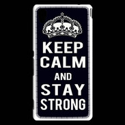 Coque Sony Xperia M4 Aqua Keep Calm Stay strong Noir