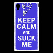 Coque Sony Xperia M4 Aqua Keep Calm Suck me Bleu