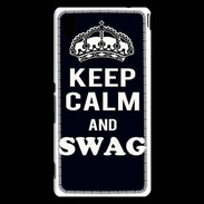 Coque Sony Xperia M4 Aqua Keep Calm Swag Noir