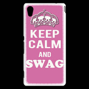 Coque Sony Xperia M4 Aqua Keep Calm Swag Rose