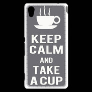 Coque Sony Xperia M4 Aqua Keep Calm Take a cup Gris
