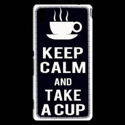 Coque Sony Xperia M4 Aqua Keep Calm Take a cup Noir