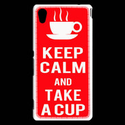 Coque Sony Xperia M4 Aqua Keep Calm Take a cup Rouge