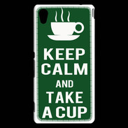 Coque Sony Xperia M4 Aqua Keep Calm Take a cup Vert