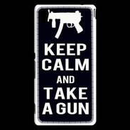 Coque Sony Xperia M4 Aqua Keep Calm Take a gun Noir