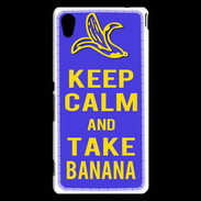 Coque Sony Xperia M4 Aqua Keep Calm Take Banana Bleu