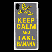 Coque Sony Xperia M4 Aqua Keep Calm Take Banana Gris